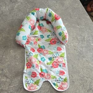 (J59) Floral Baby Car Seat Head Support Insert Goldbug